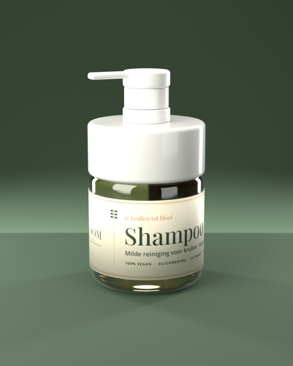 Curloom Shampooing sans sulfates – flacon pompe vu de trois quarts
