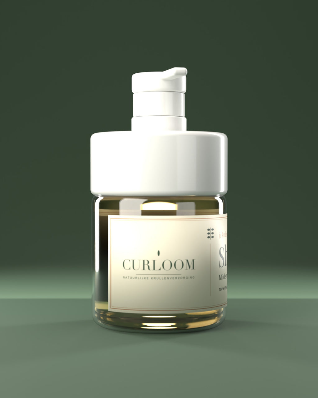 Curloom Shampooing sans sulfates – côté avec le logo Curloom, soin naturel des boucles
