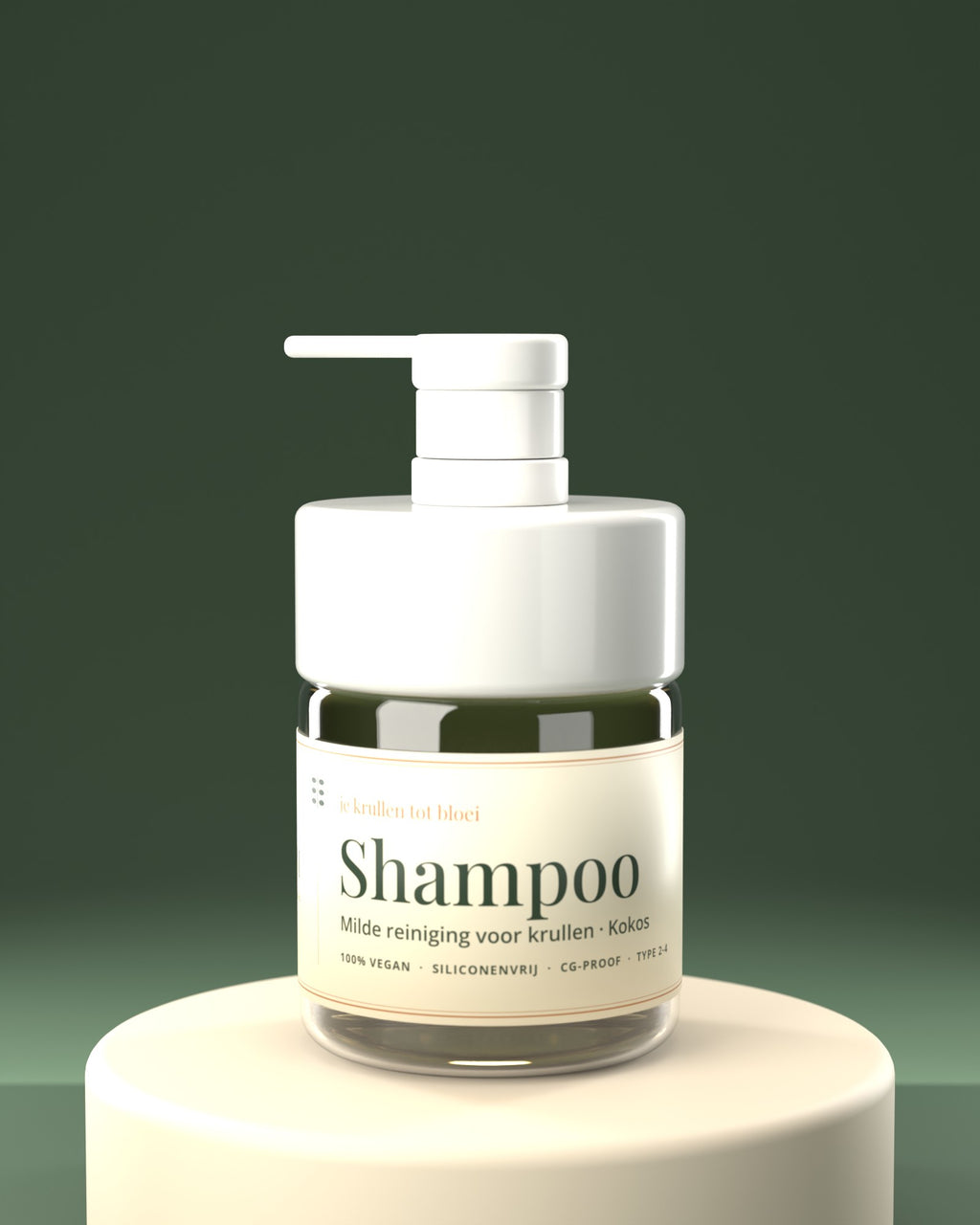 Curloom Shampooing sans sulfates pour cheveux bouclés sur un socle couleur sable